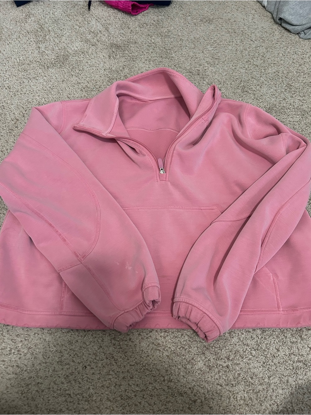 Lululemon Pink Quarter-Zip Pullover Top